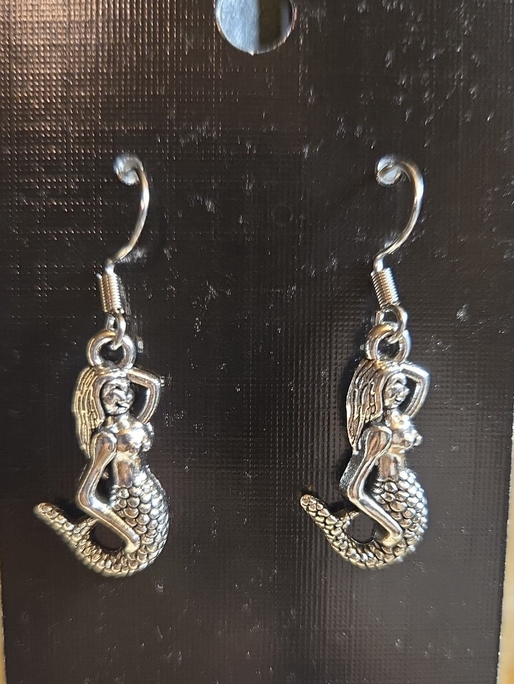 Sterling-Tone Mermaid Drop Earrings - Silver